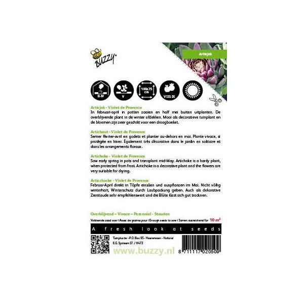 Artisjok Violet De Provence - Cynara Scolymus 2 Artisjok Violet De Provence - Cynara Scolymus - Afbeelding 2