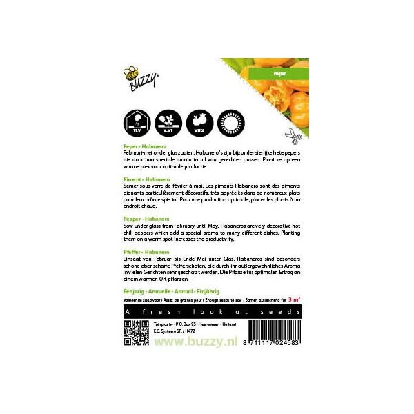Peper Habanero Oranje 2 Peper Habanero Oranje - Afbeelding 2