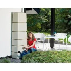 Regenton Muurmodel SLIM 650 Liter + Kraan - Zand -Gardena Verkoopwinkel regenton muurm slim 650l zand kraan 1603720693 600