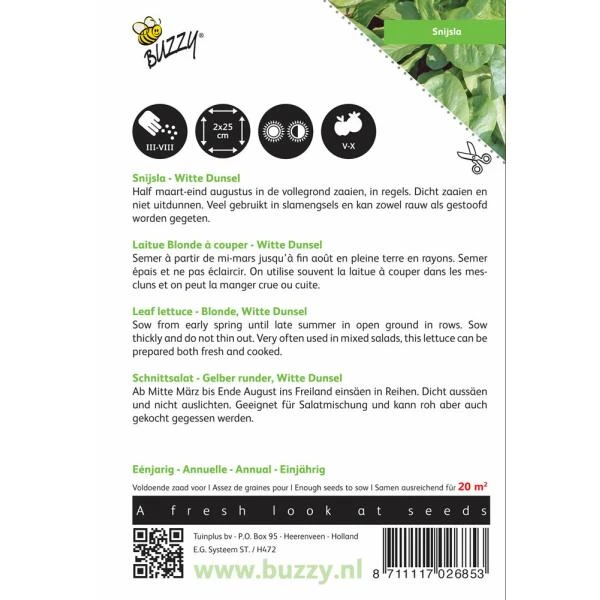 Snijsla Witte Dunsel - Lactuca Sativa 2 Snijsla Witte Dunsel - Lactuca Sativa - Afbeelding 2