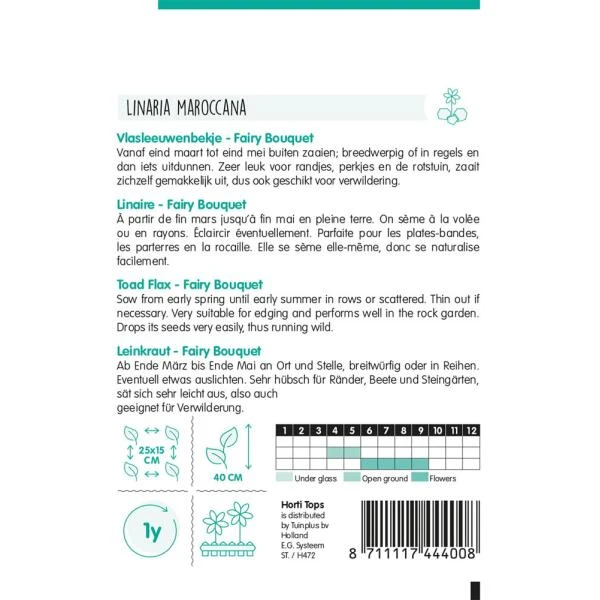 Vlasleeuwenbekje Fairy Bouquet - Linaria Maroccana 2 Vlasleeuwenbekje Fairy Bouquet - Linaria Maroccana - Afbeelding 2